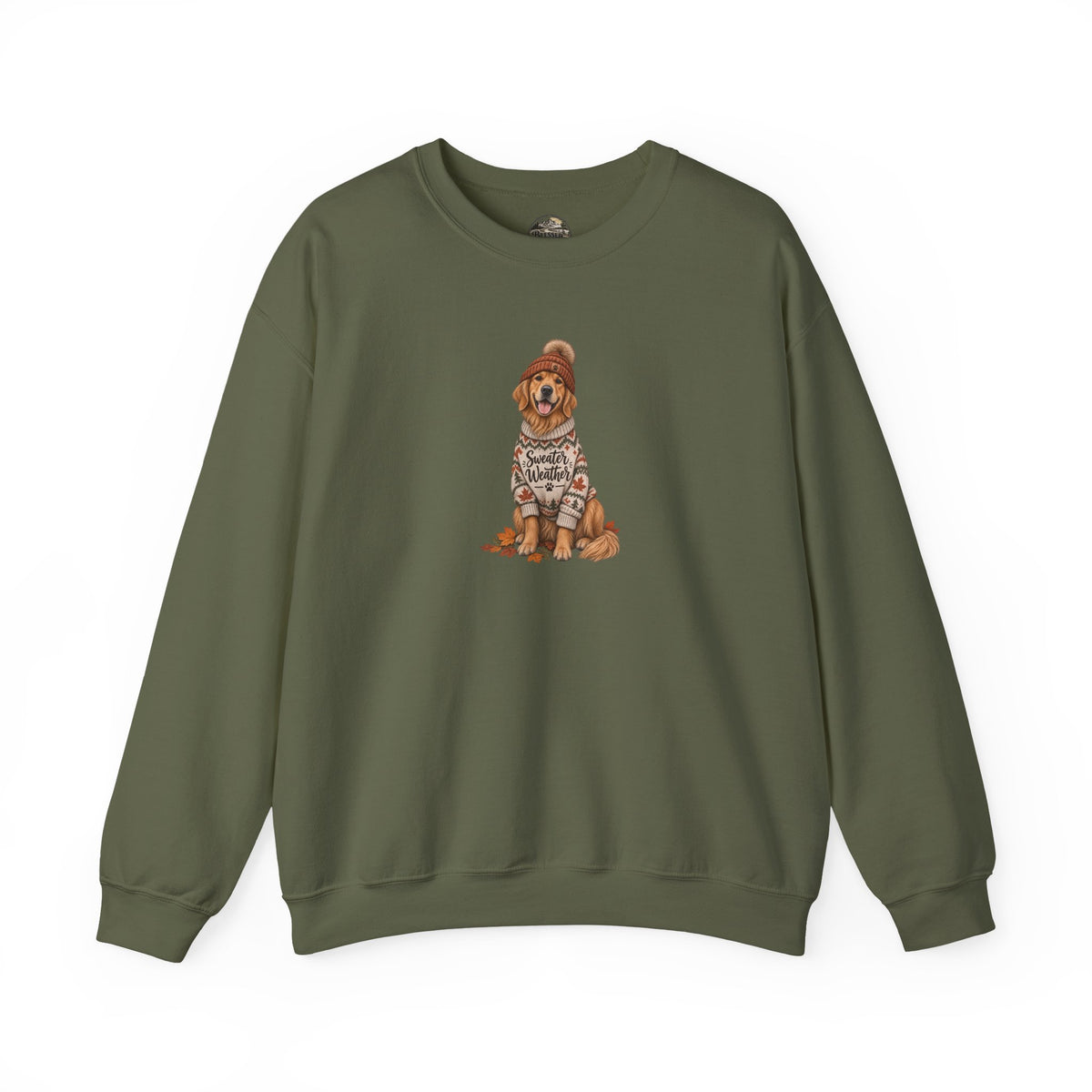 Golden Retriever in Sweater Crewneck Sweatshirt — Cozy Dog Lover Pullover