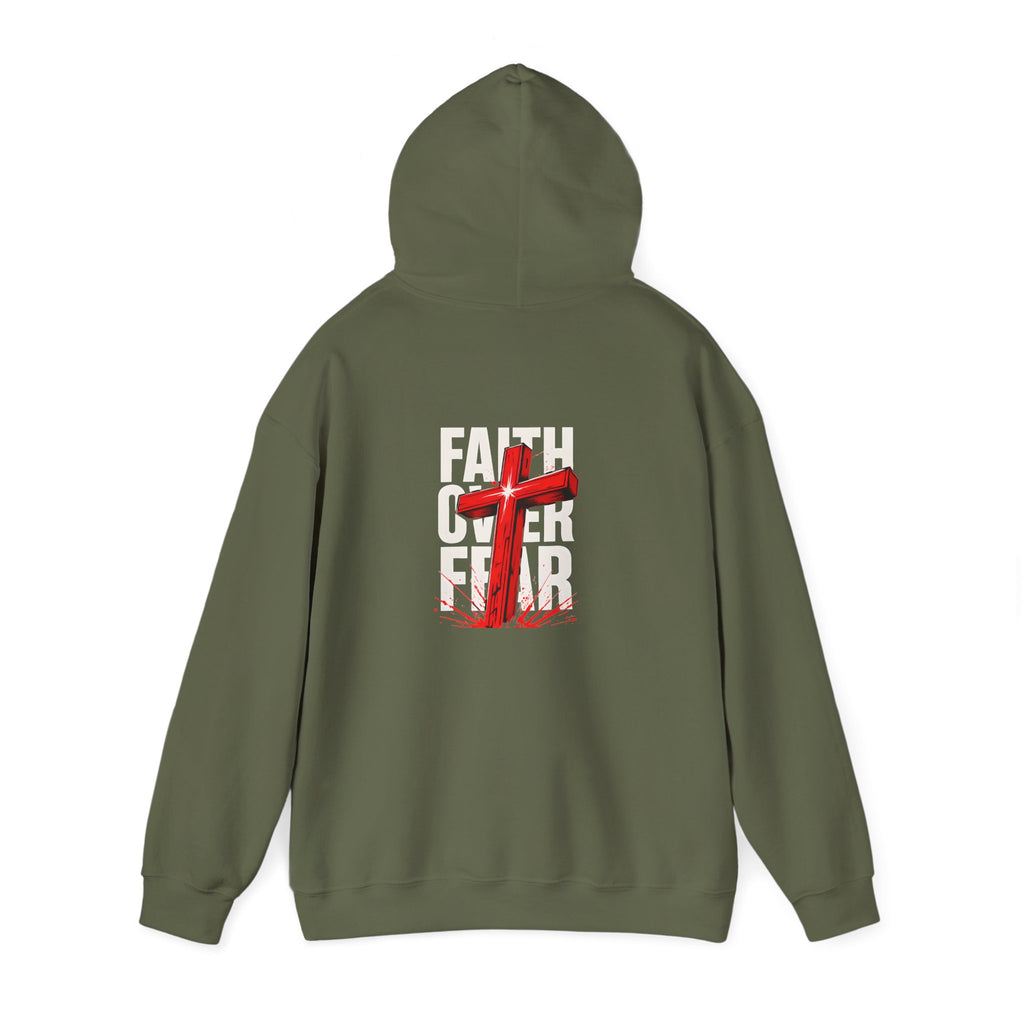 Faith Over Fear Hooded Sweatshirt - Unisex Christian Apparel