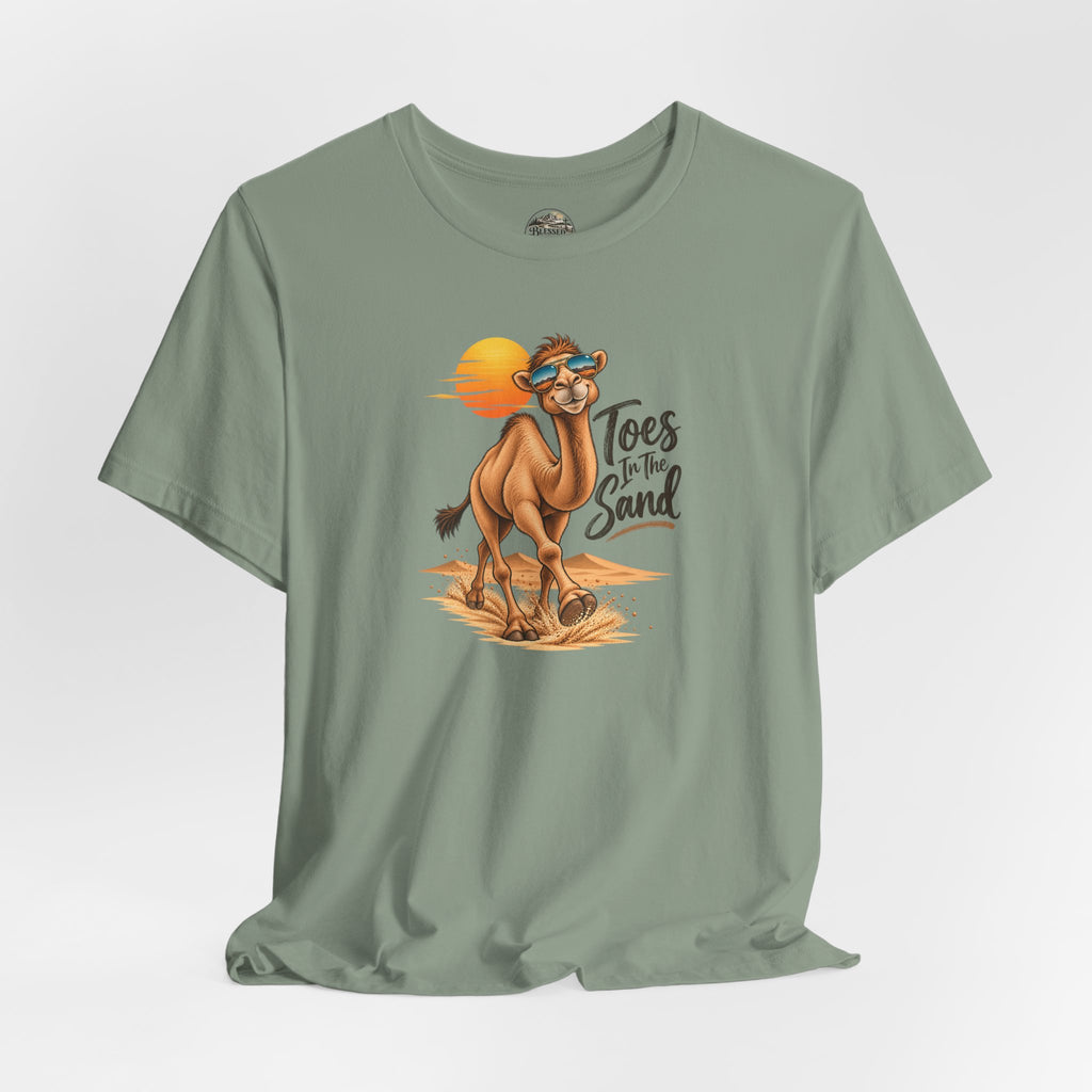 Toes in the Sand Camel T-Shirt — Beach Vacation Sunset Tee