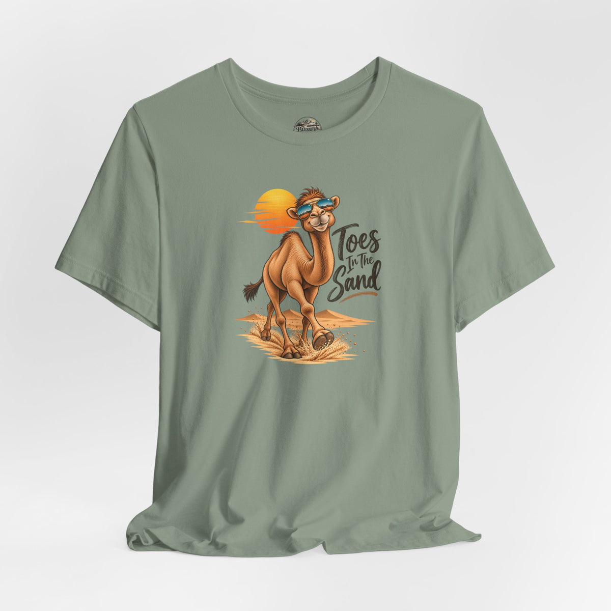 Toes in the Sand Camel T-Shirt — Beach Vacation Sunset Tee