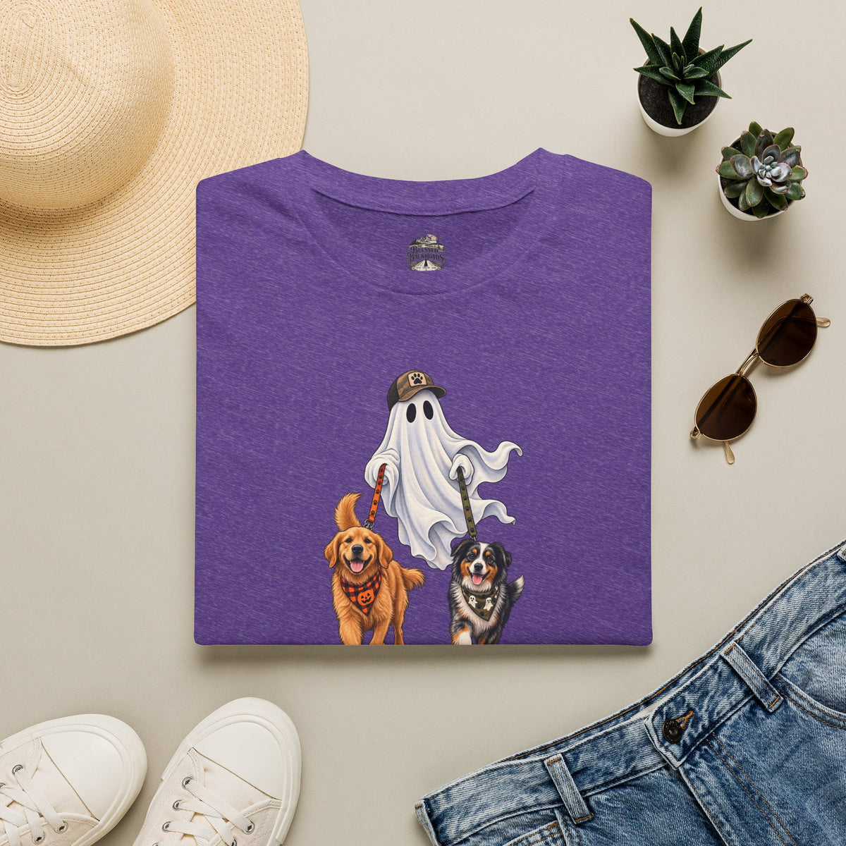 Halloween Ghost with Dogs T-Shirt