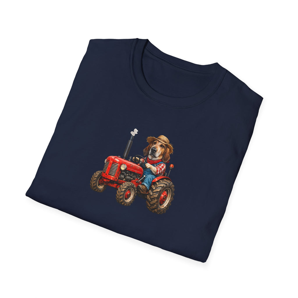 Dog on Tractor T‑Shirt — Cute Farmer Pup Graphic Tee