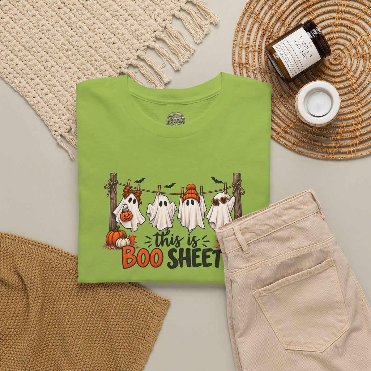 Halloween 'This Is Boo Sheet' T-Shirt – Cute Ghosts & Pumpkins Tee