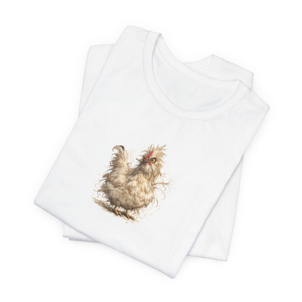 Chicken Illustration T‑Shirt — Fluffy Hen Art Tee for Farm & Animal Lovers