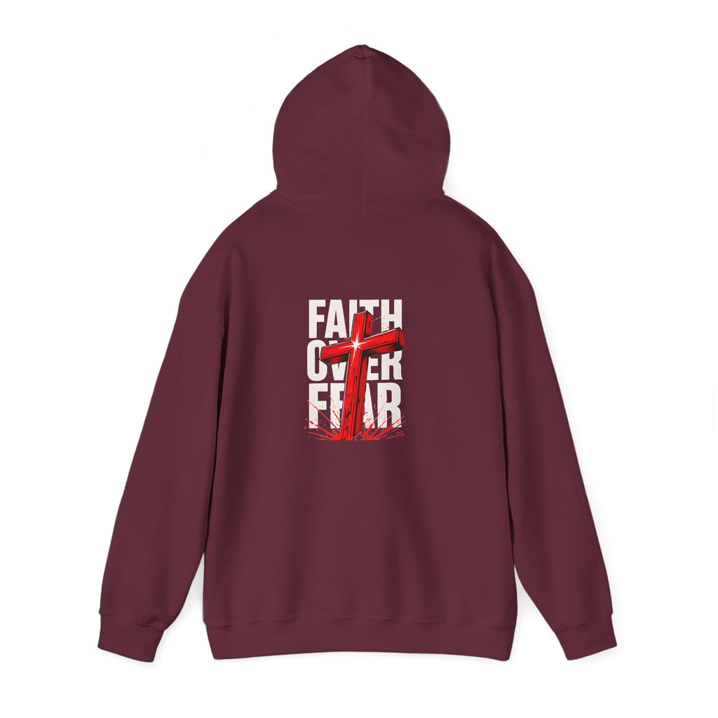 Faith Over Fear Hooded Sweatshirt - Unisex Christian Apparel