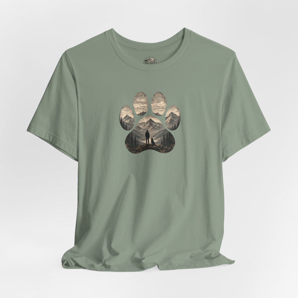 Adventure Paw Tee — Mountain Hiker Pawprint T-Shirt