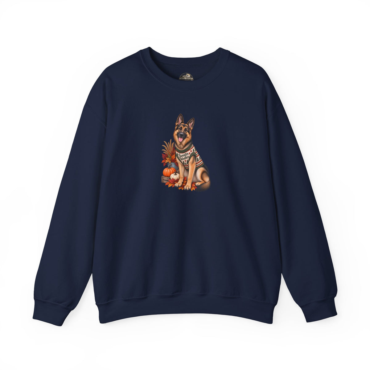 German Shepherd Autumn Pumpkin Crewneck Sweatshirt