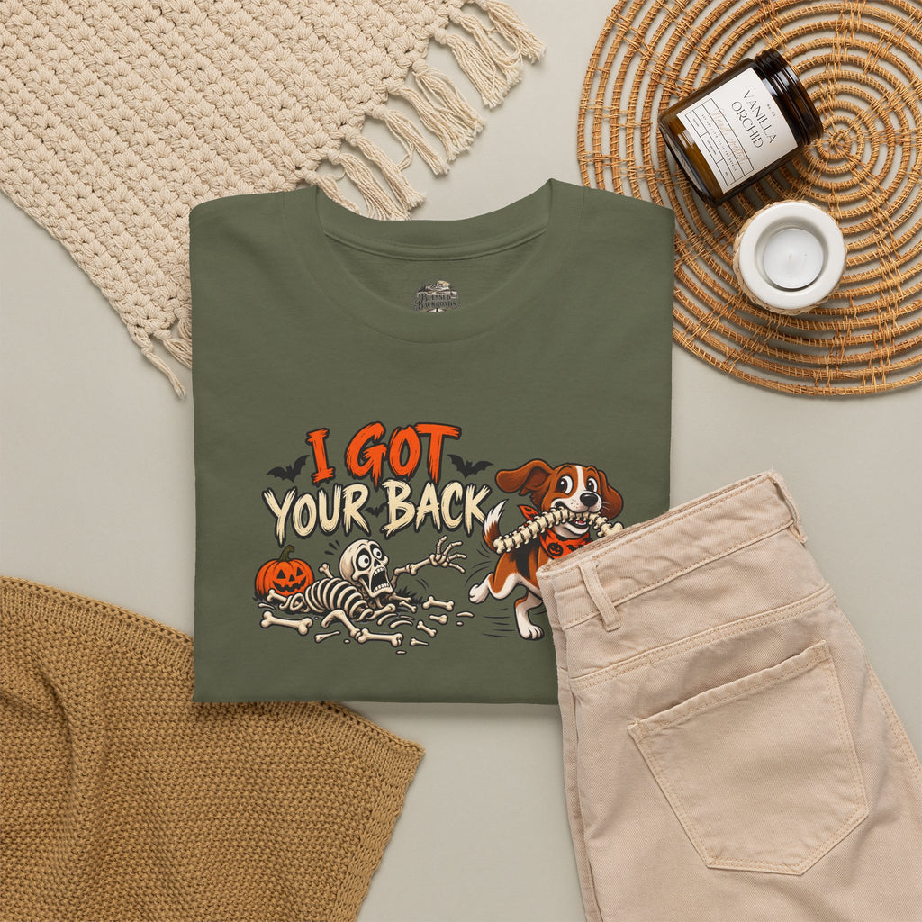 I Got Your Back Halloween Dog Skeleton Graphic Tee