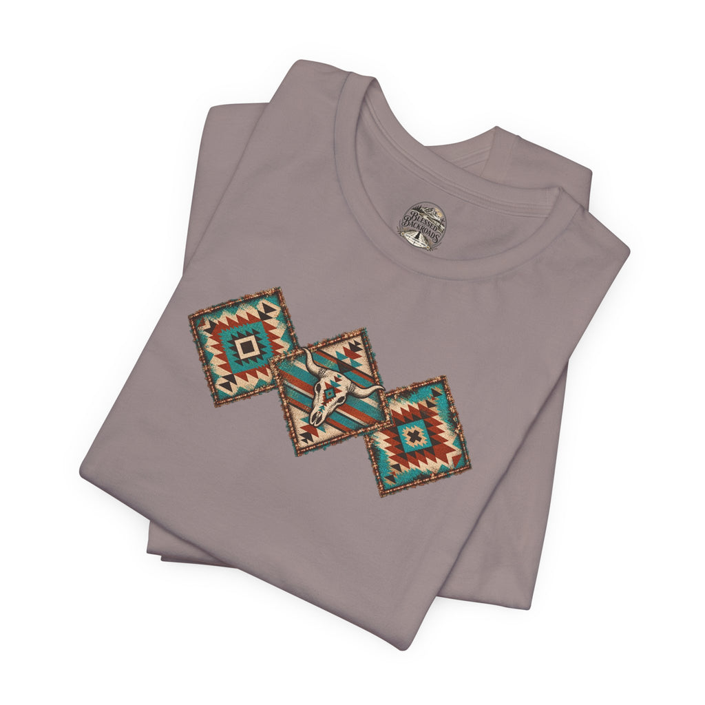 Southwestern Diamond Aztec Tee — Native Pattern Graphic T-Shirt