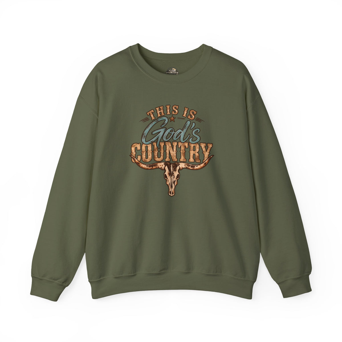 Crewneck Sweatshirt — "This Is God's Country" Western Graphic