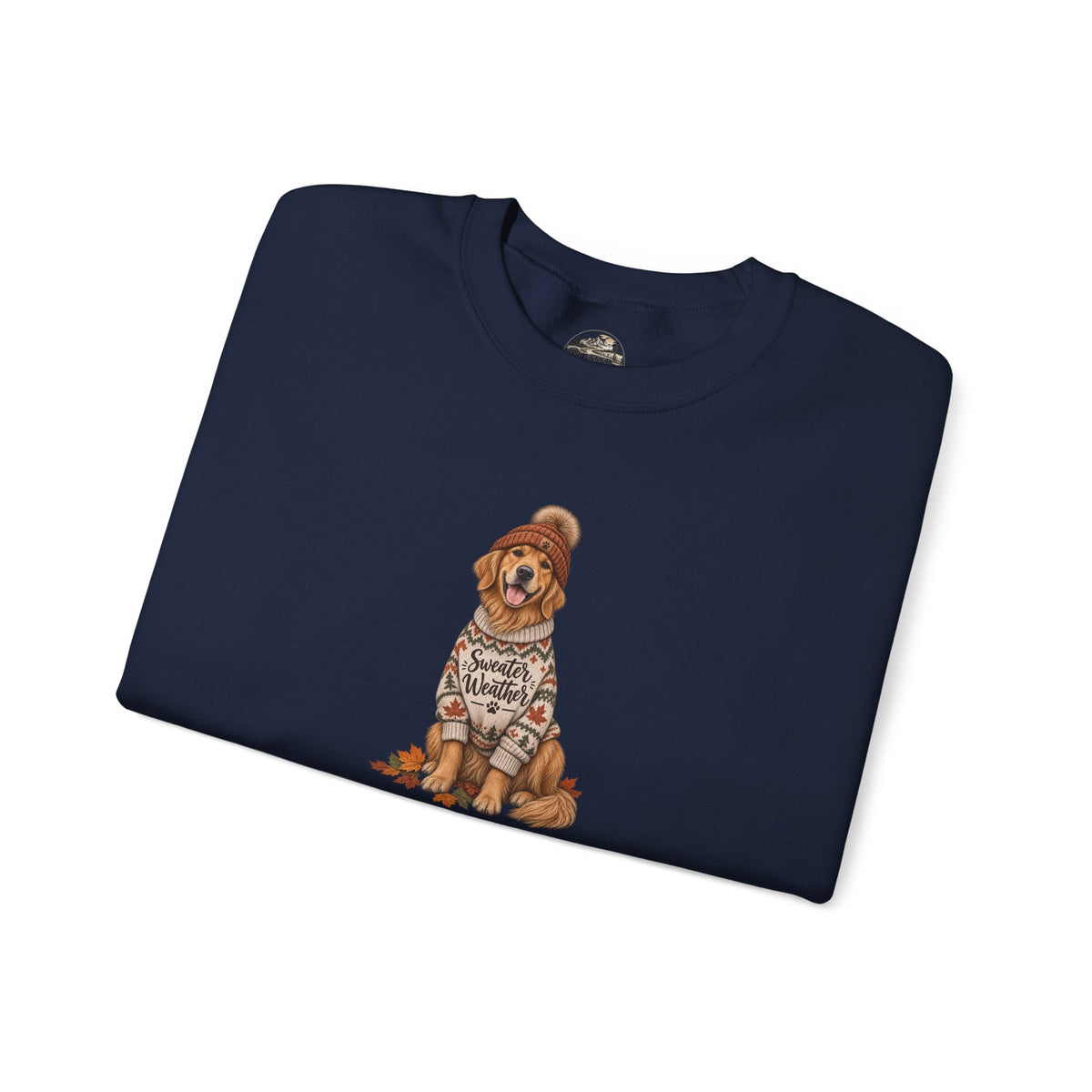 Golden Retriever in Sweater Crewneck Sweatshirt — Cozy Dog Lover Pullover