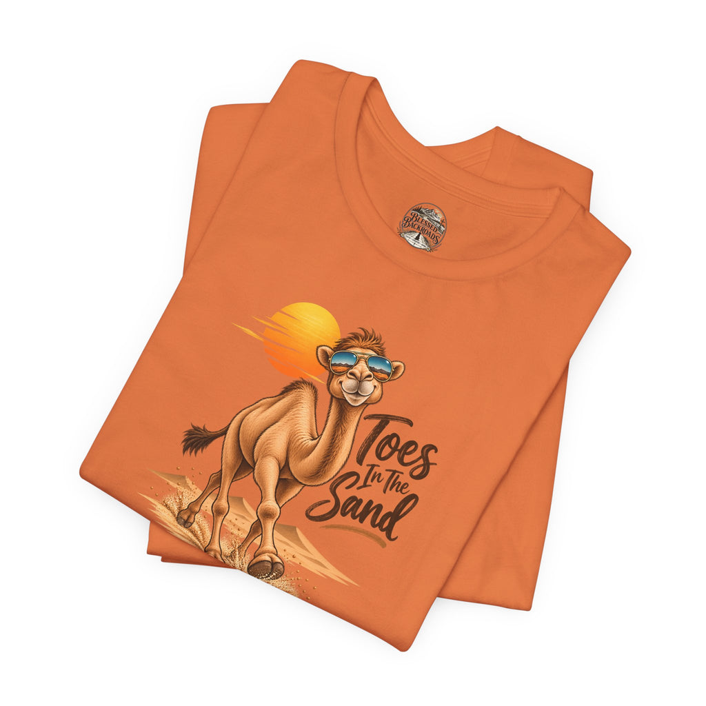 Toes in the Sand Camel T-Shirt — Beach Vacation Sunset Tee