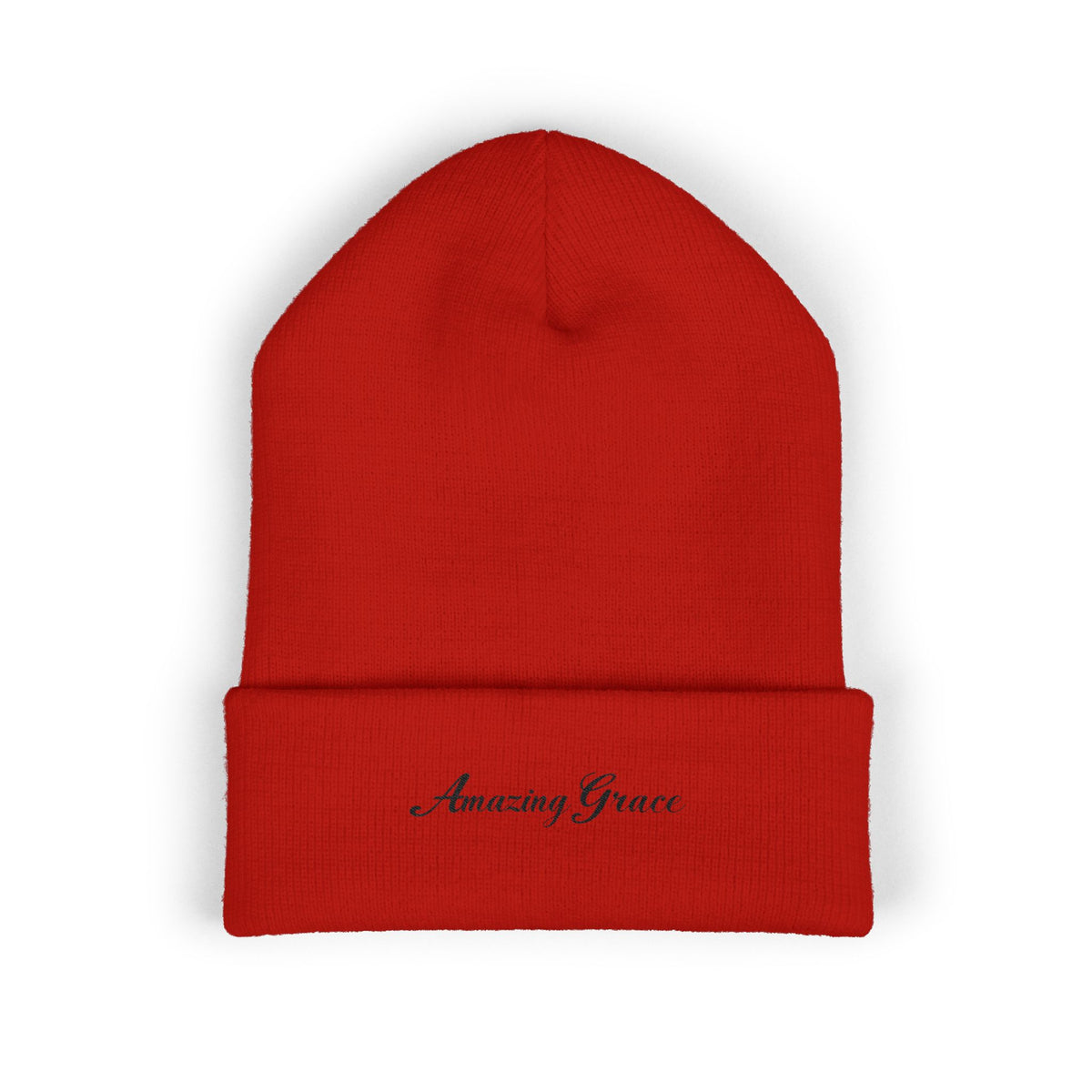 Amazing Grace Embroidered Cuffed Beanie — Faith-Inspired Winter Hat