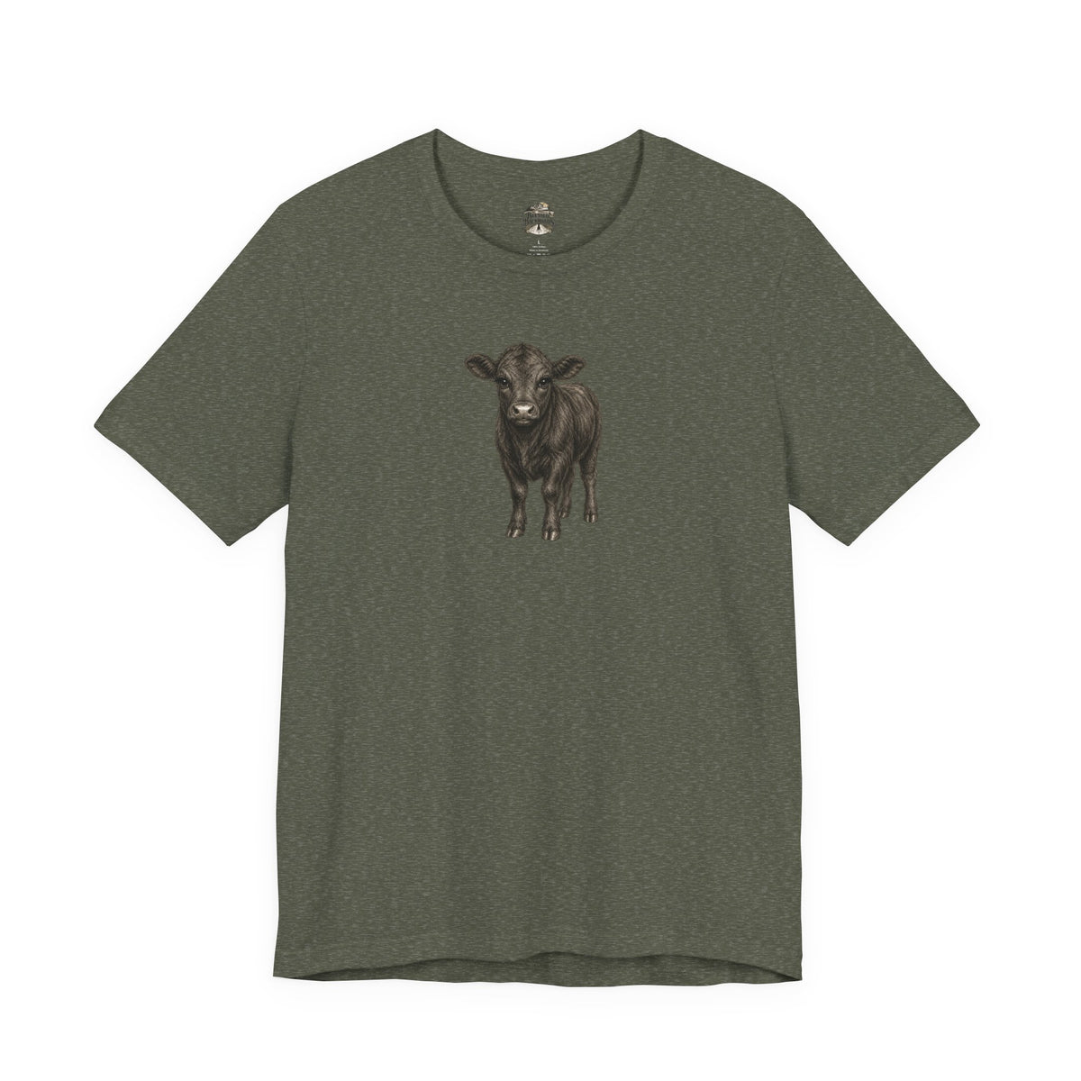 Cow Illustration T-Shirt — Cute Black Calf Graphic Tee