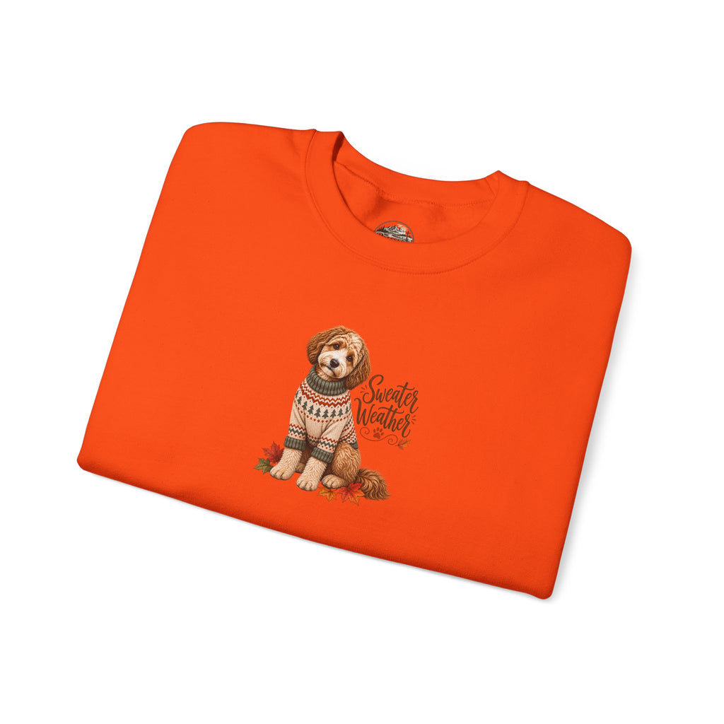Dog in Sweater Crewneck Sweatshirt — "Sweater Weather" Cozy Fall Pullover