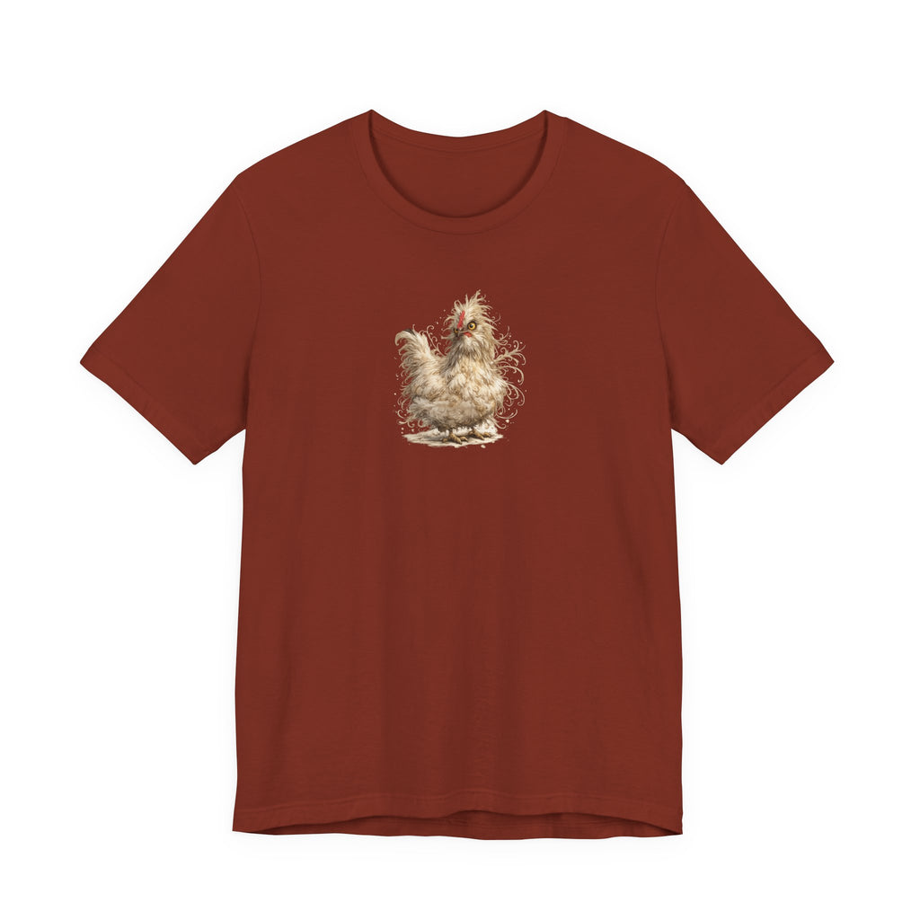 Chicken Illustration T‑Shirt — Fluffy Hen Art Tee for Farm & Animal Lovers