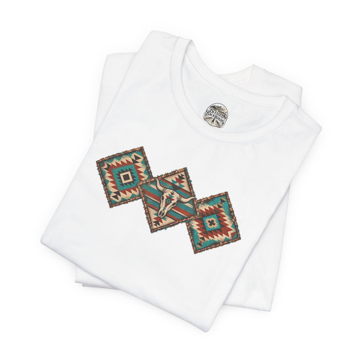Southwestern Diamond Aztec Tee — Native Pattern Graphic T-Shirt