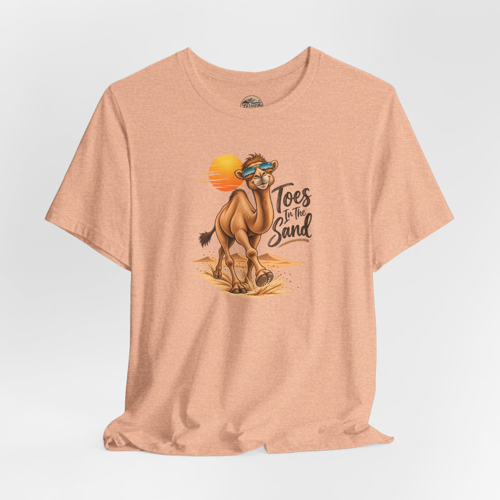 Toes in the Sand Camel T-Shirt — Beach Vacation Sunset Tee