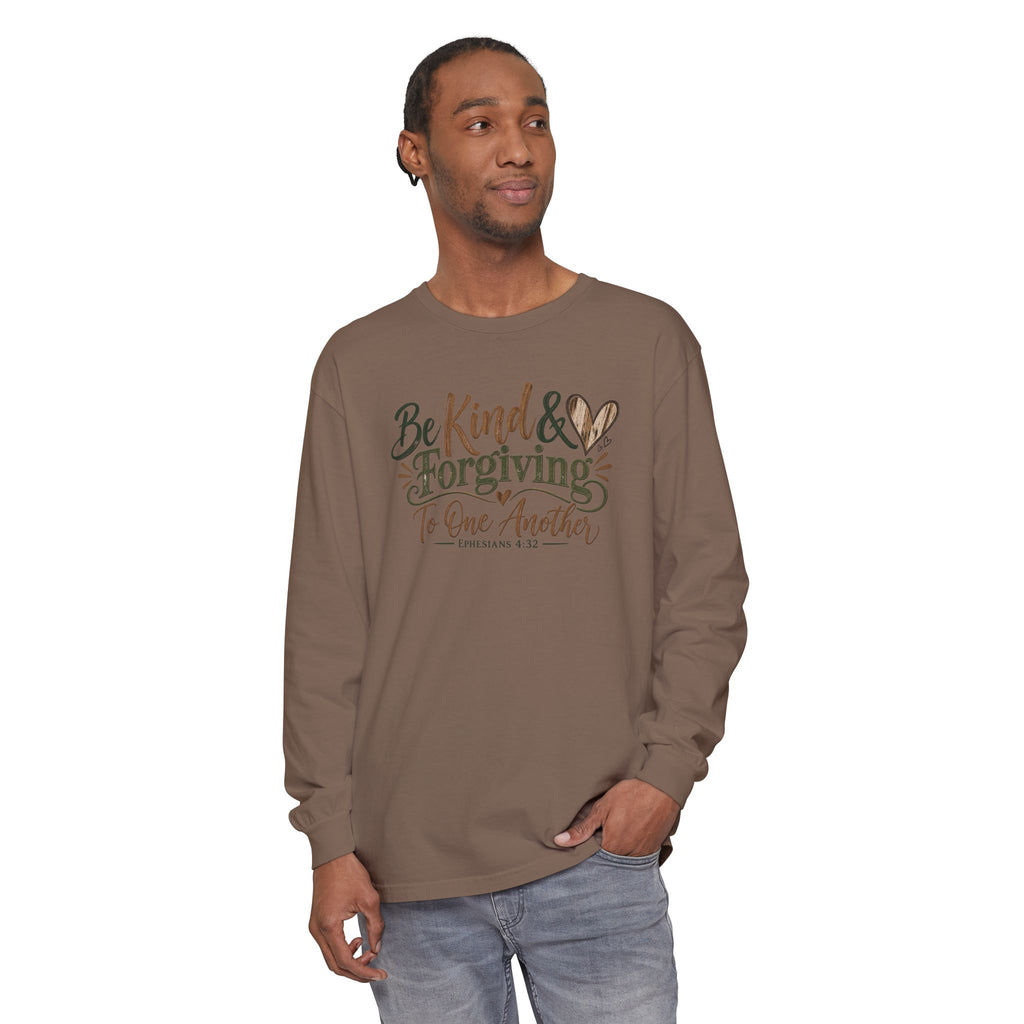 Be Kind & Forgiving Long Sleeve Tee – Inspirational Christian Message