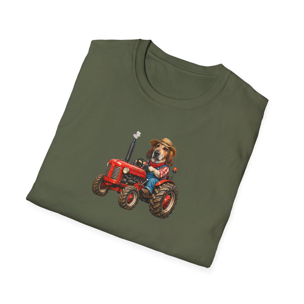 Dog on Tractor T‑Shirt — Cute Farmer Pup Graphic Tee