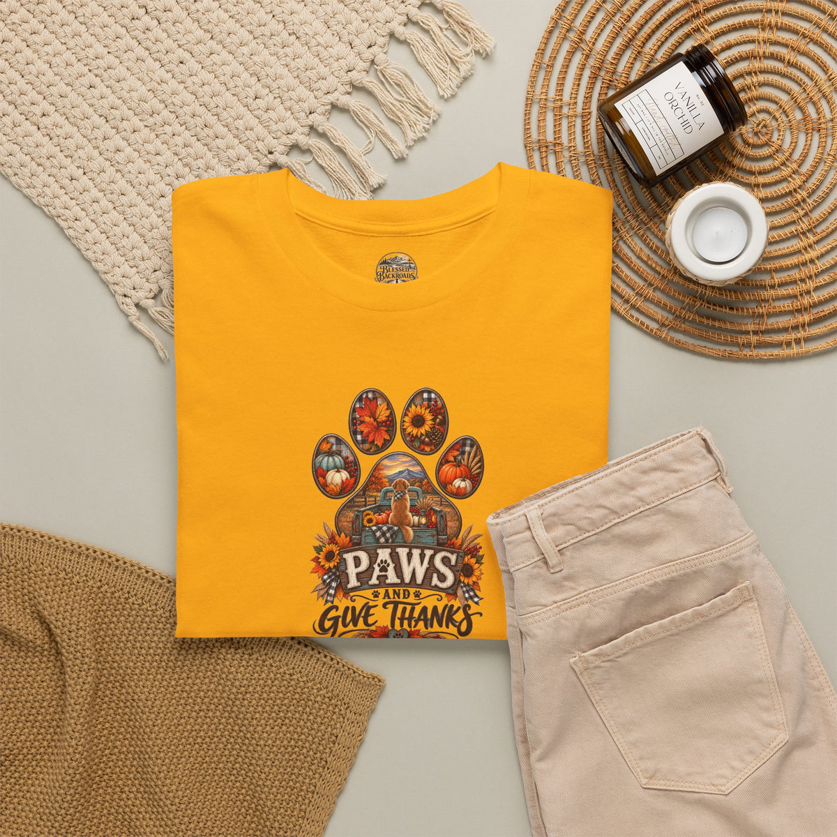 Thankful Paws Thanksgiving T‑Shirt
