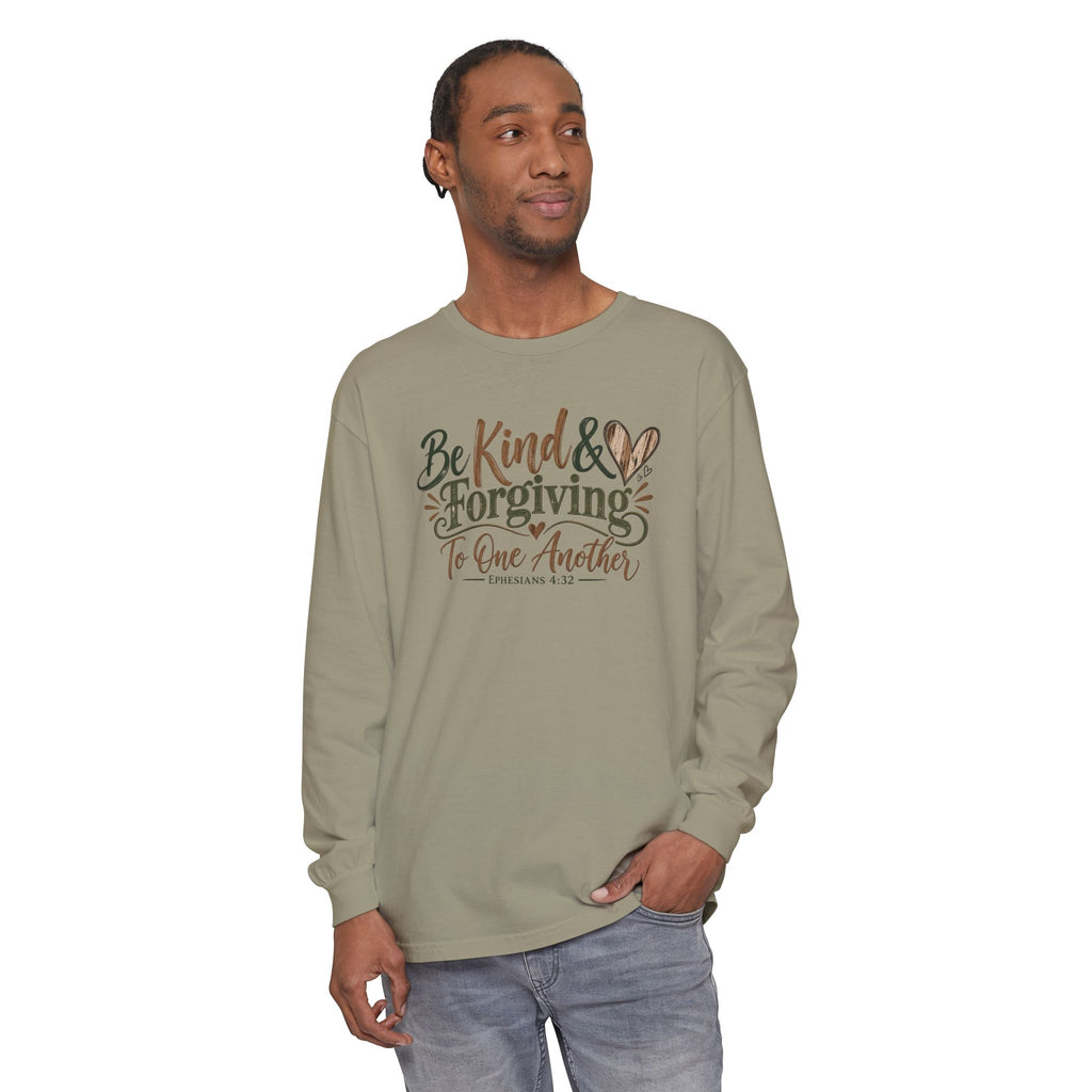Be Kind & Forgiving Long Sleeve Tee – Inspirational Christian Message