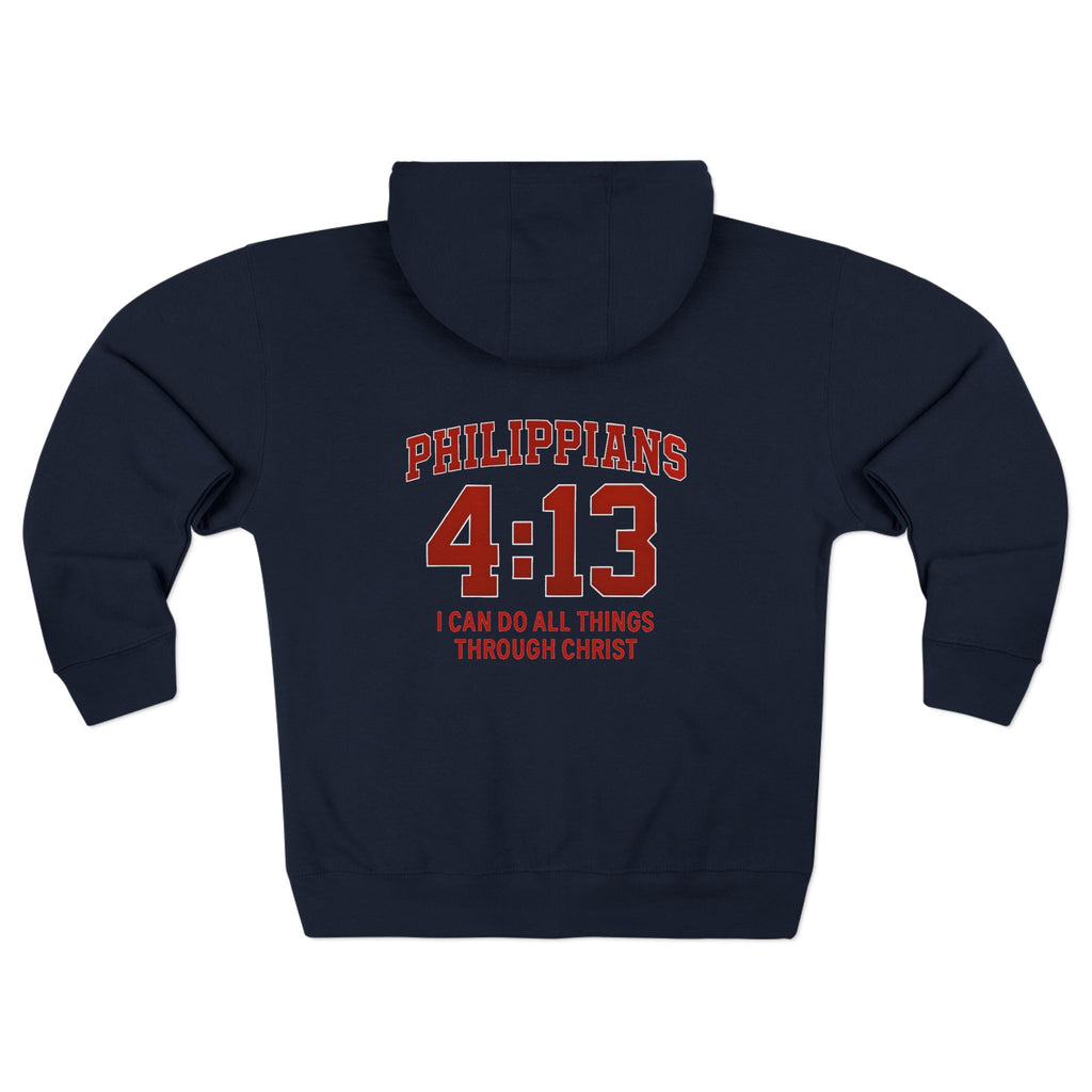 Inspirational Zip Hoodie with Philippians 4:13