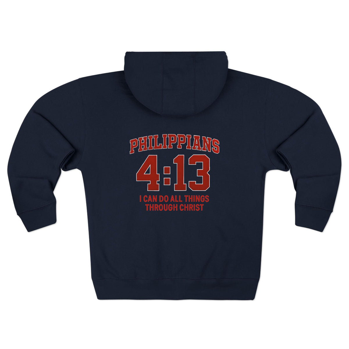 Inspirational Zip Hoodie with Philippians 4:13