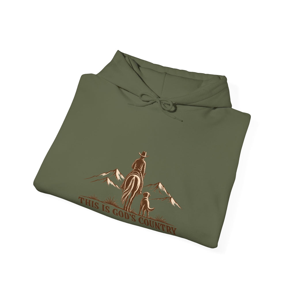 God's Country Hoodie - Western Cowboy Mountain Pullover