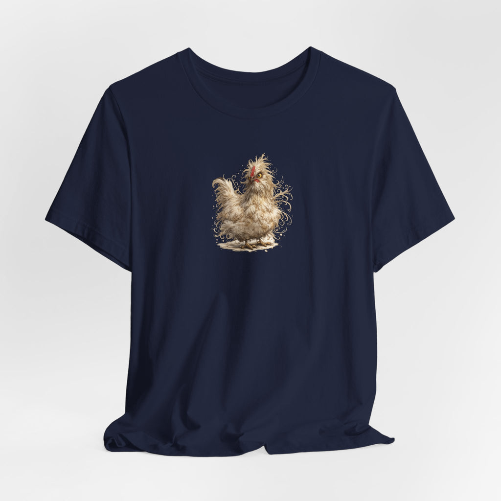 Chicken Illustration T‑Shirt — Fluffy Hen Art Tee for Farm & Animal Lovers