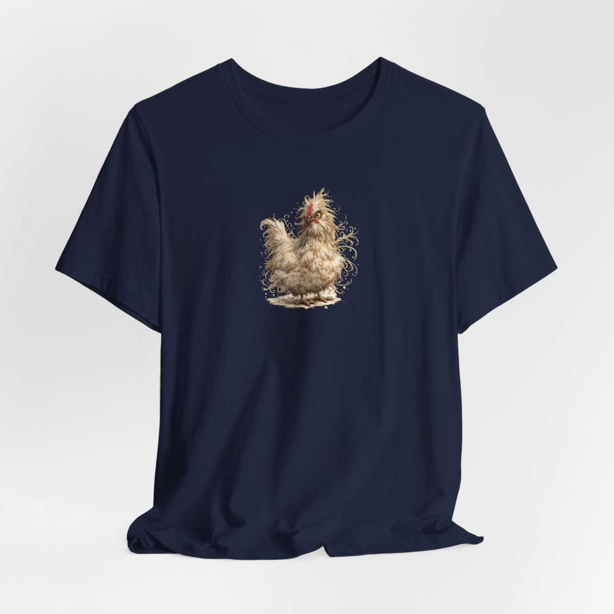 Chicken Illustration T‑Shirt — Fluffy Hen Art Tee for Farm & Animal Lovers