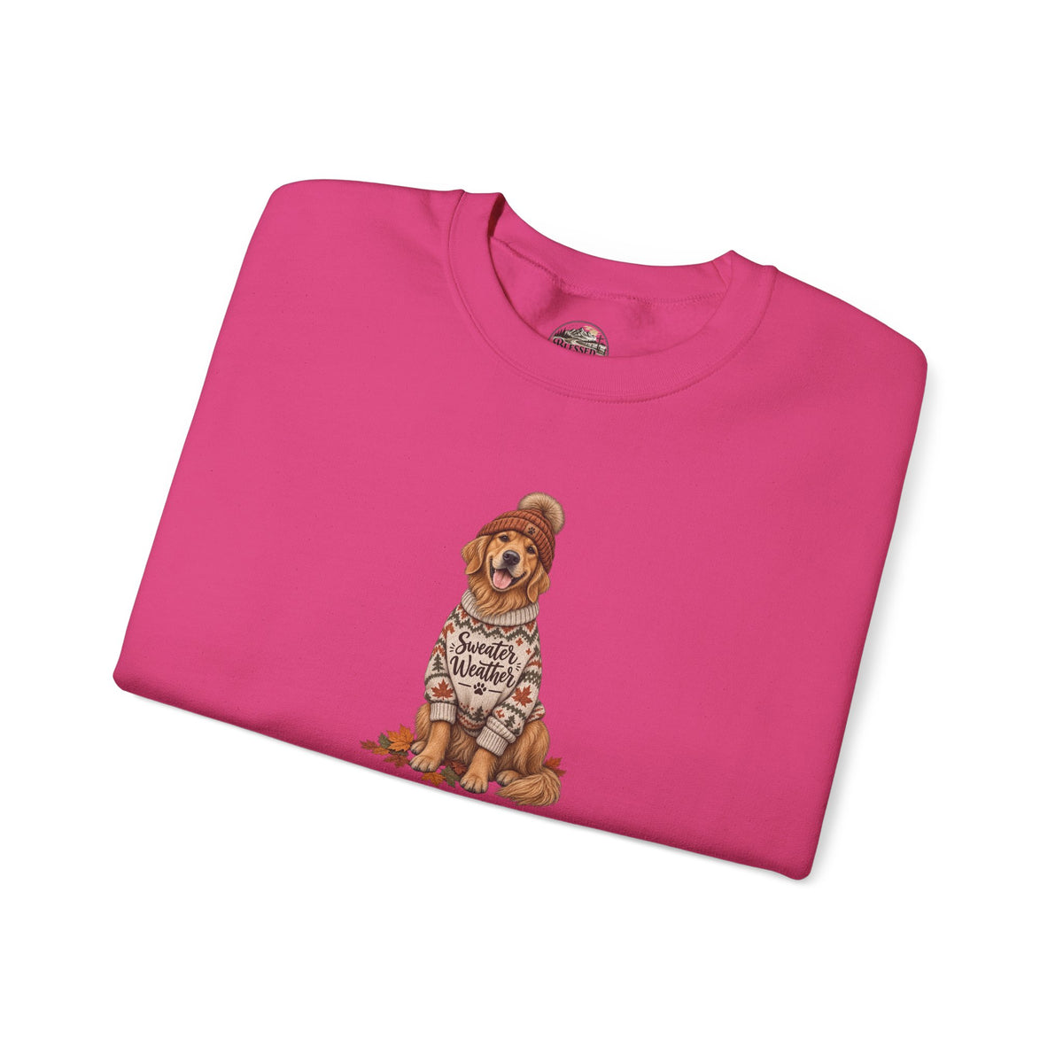 Golden Retriever in Sweater Crewneck Sweatshirt — Cozy Dog Lover Pullover
