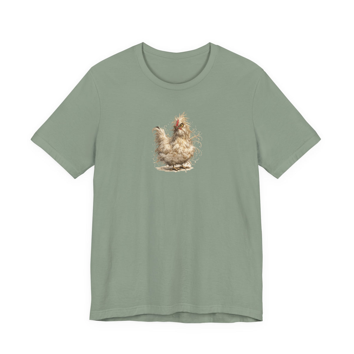 Chicken Illustration T‑Shirt — Fluffy Hen Art Tee for Farm & Animal Lovers