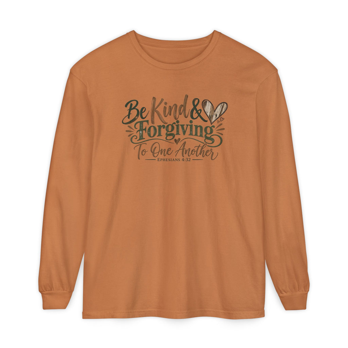 Be Kind & Forgiving Long Sleeve Tee – Inspirational Christian Message