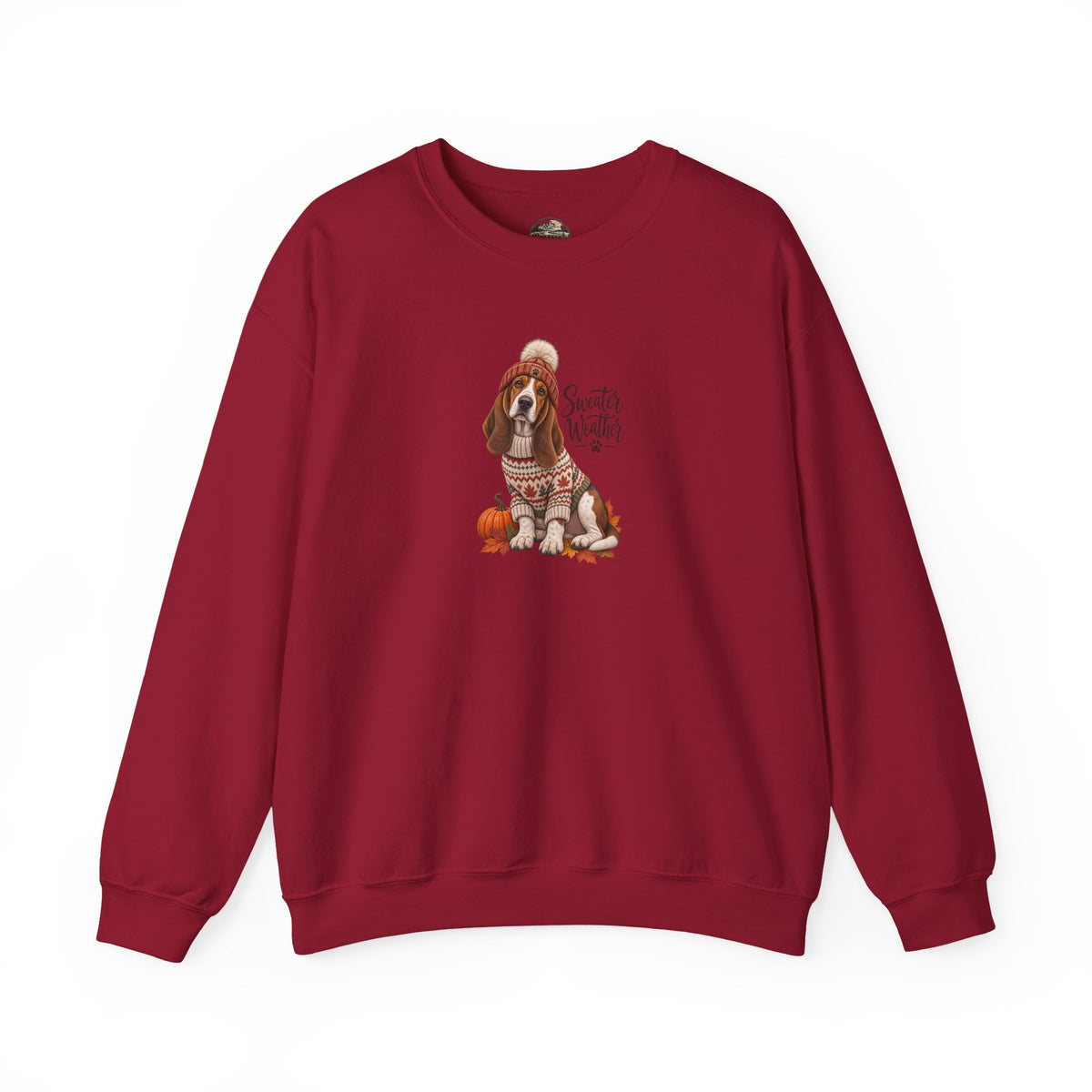 Basset Hound Fall Sweatshirt – 'Sweater Weather' Cozy Autumn Crewneck