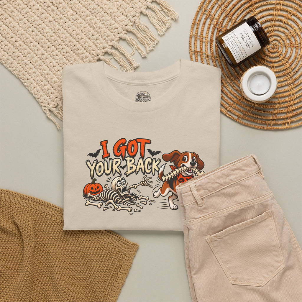 I Got Your Back Halloween Dog Skeleton Graphic Tee