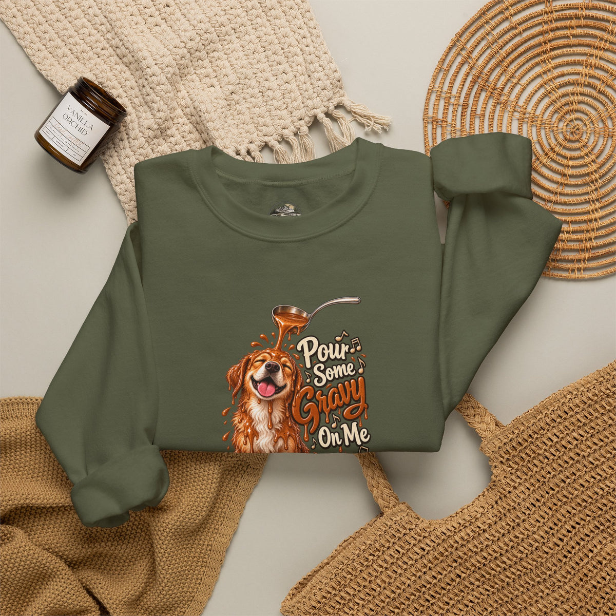 Golden Retriever Puppy Thanksgiving Crewneck Sweatshirt