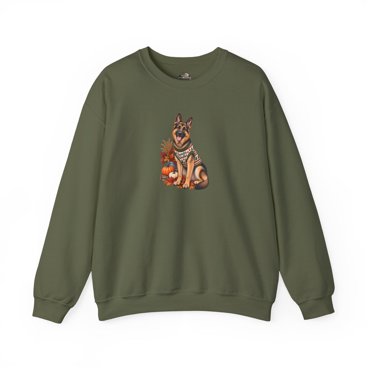 German Shepherd Autumn Pumpkin Crewneck Sweatshirt