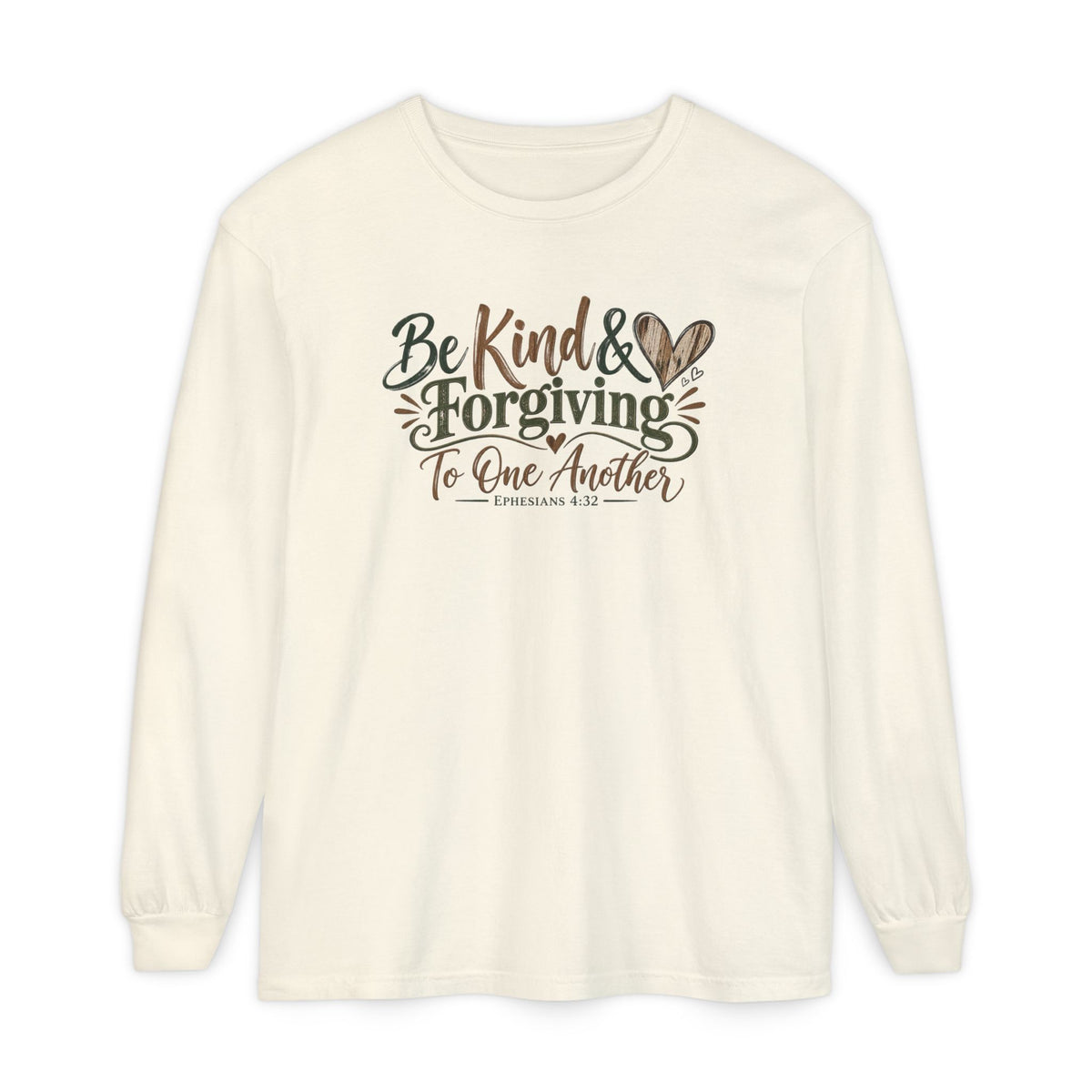 Be Kind & Forgiving Long Sleeve Tee – Inspirational Christian Message