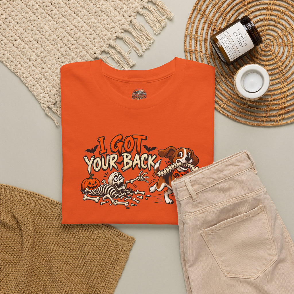 I Got Your Back Halloween Dog Skeleton Graphic Tee
