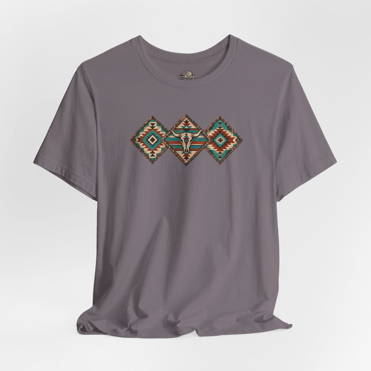 Southwestern Diamond Aztec Tee — Native Pattern Graphic T-Shirt