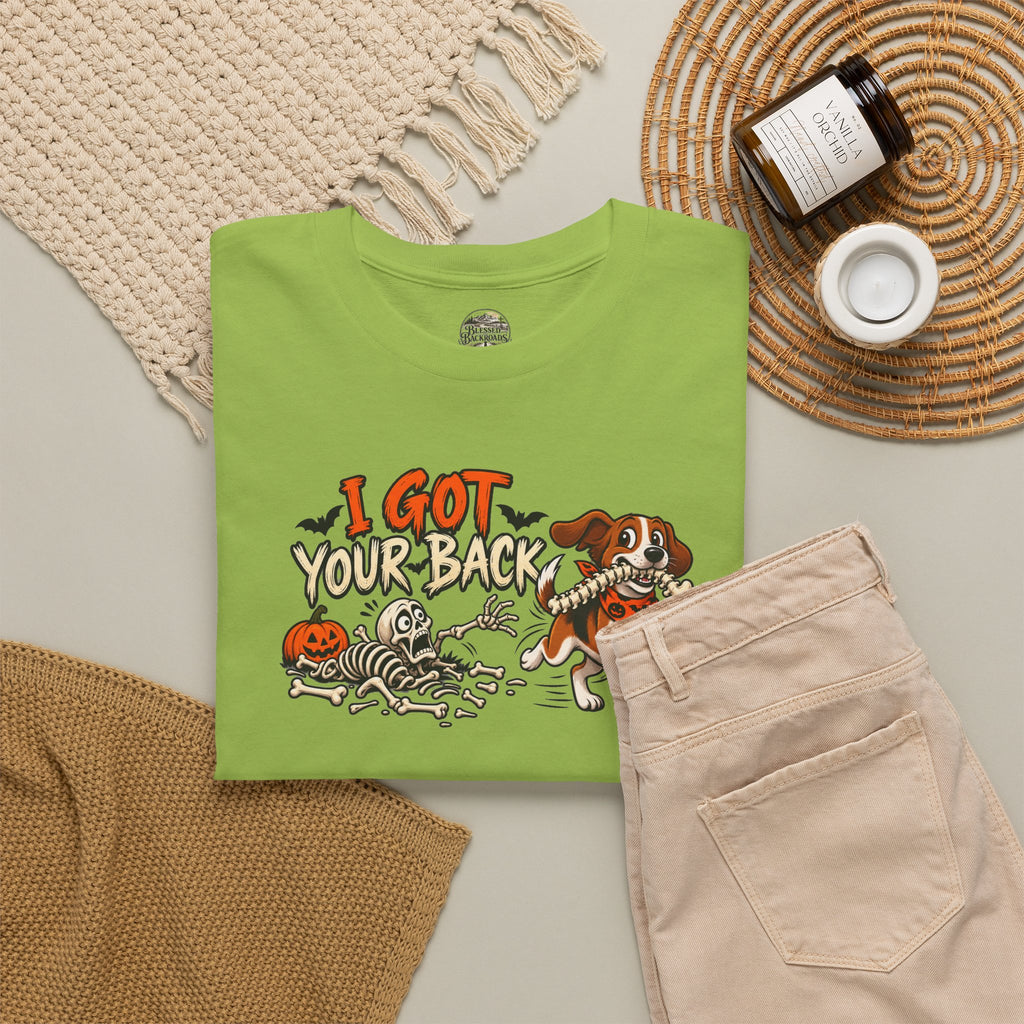 I Got Your Back Halloween Dog Skeleton Graphic Tee