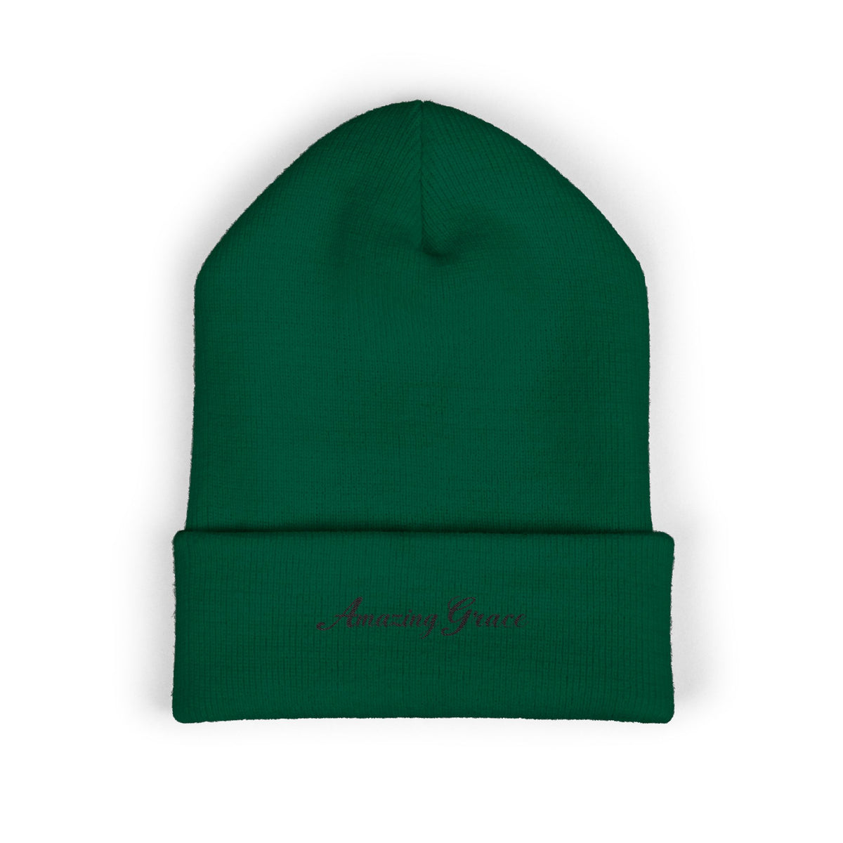 Amazing Grace Embroidered Cuffed Beanie — Faith-Inspired Winter Hat