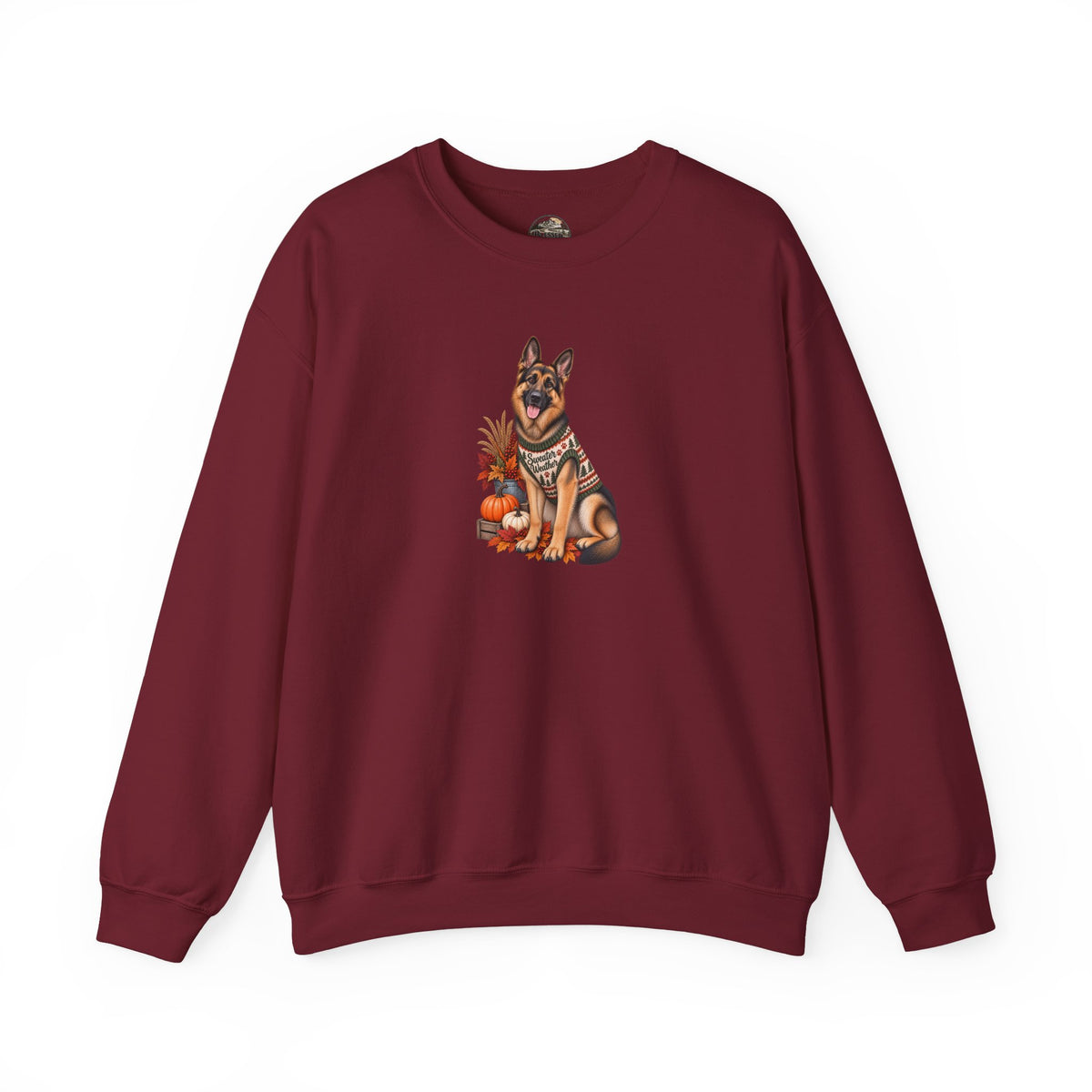 German Shepherd Autumn Pumpkin Crewneck Sweatshirt
