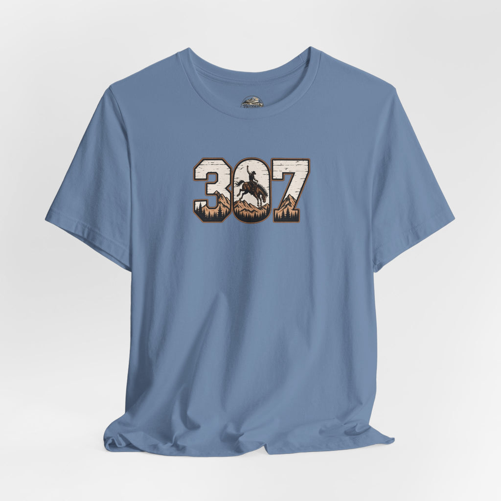 307 Wyoming Cowboy T-Shirt – Rustic Western State Pride Tee