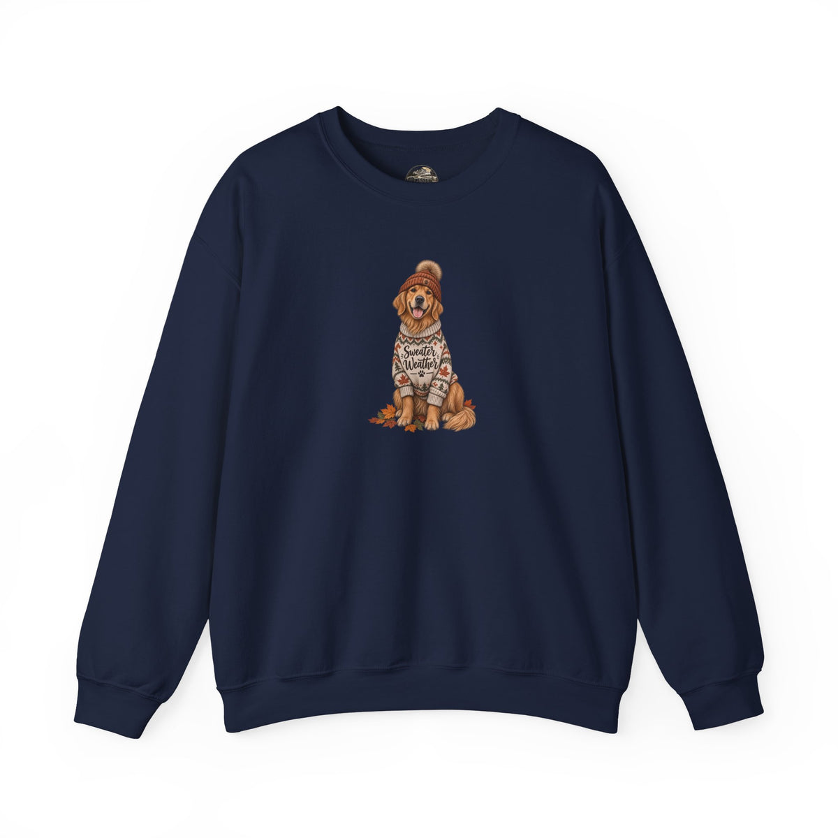 Golden Retriever in Sweater Crewneck Sweatshirt — Cozy Dog Lover Pullover