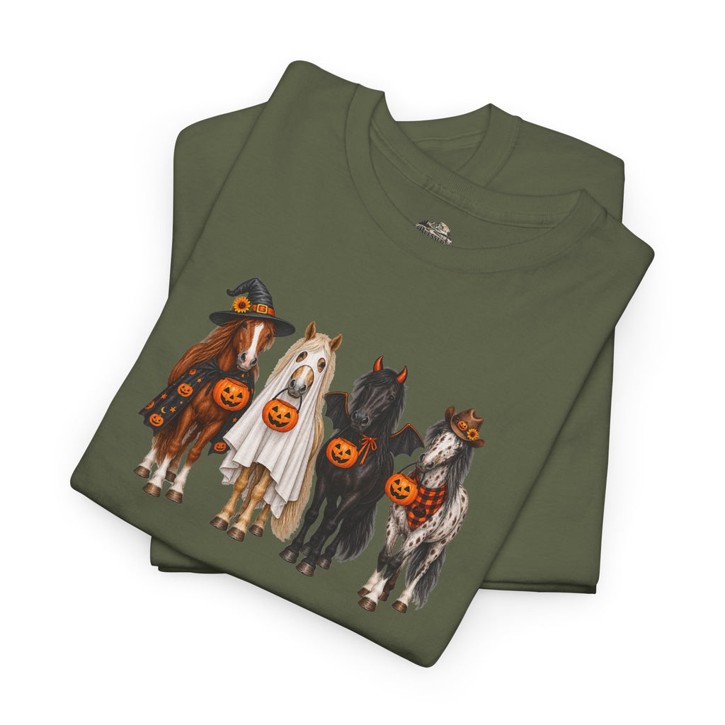 Halloween Horses Graphic Tee – Cute Trick-or-Treat Ponies Costume T-Shirt