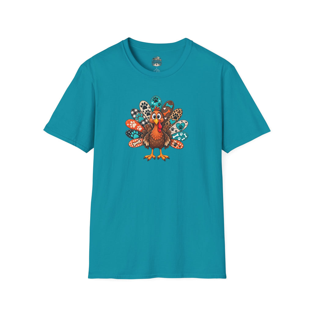 Turkey Graphic T-Shirt — Cute Patterned Thanksgiving Turkey Tee