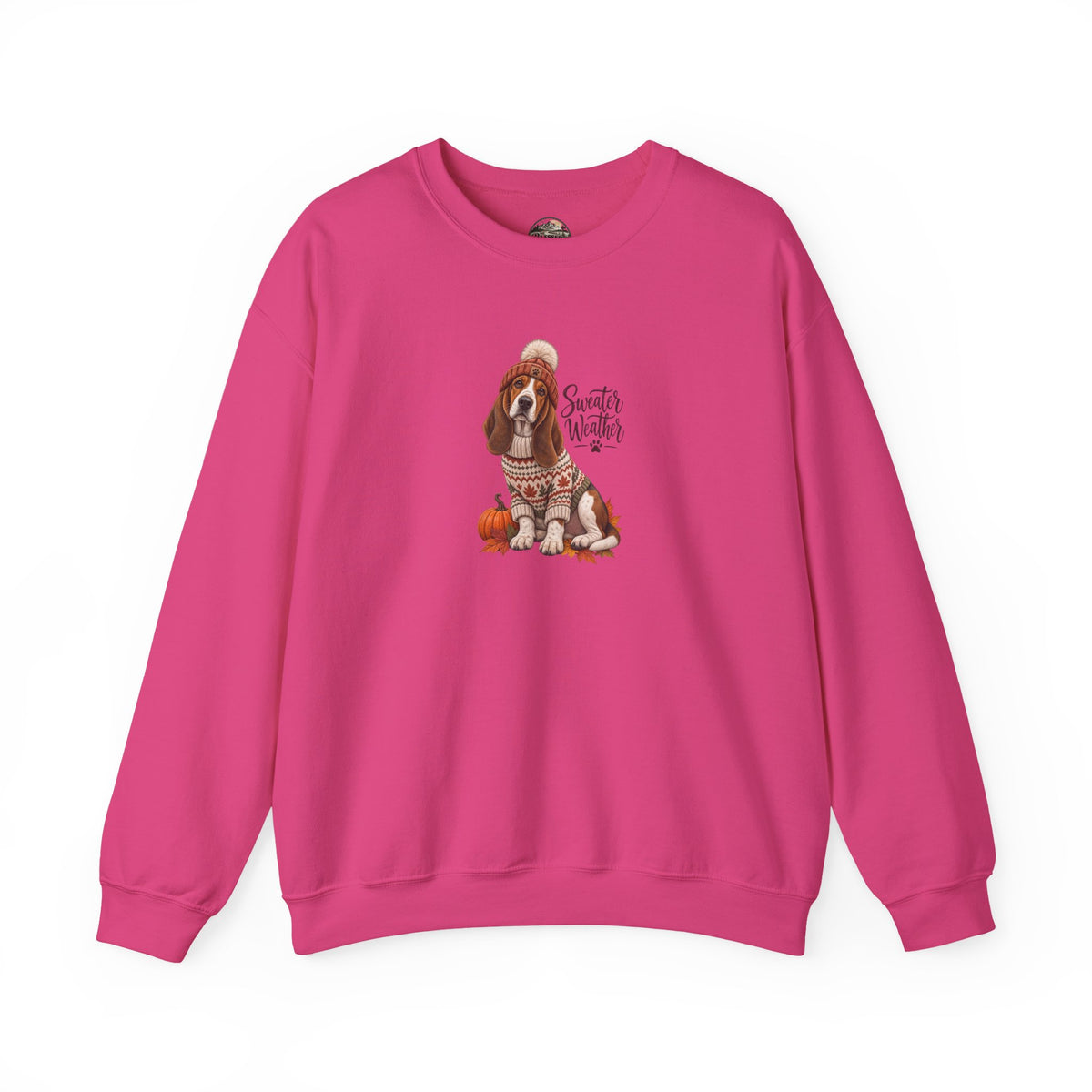 Basset Hound Fall Sweatshirt – 'Sweater Weather' Cozy Autumn Crewneck