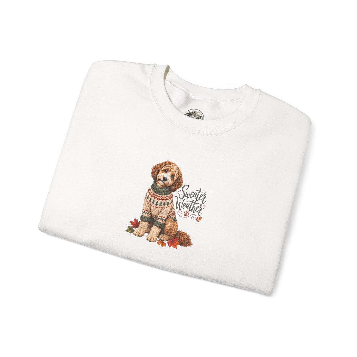 Dog in Sweater Crewneck Sweatshirt — "Sweater Weather" Cozy Fall Pullover